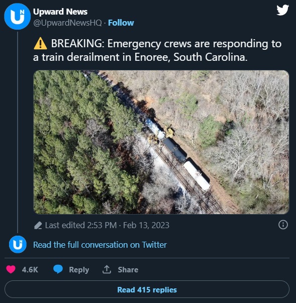 Three Train Derailments in 1 Week? Conspiracy Theory Trends after Hazardous Trains Derail in East Palestine Ohio, Enoree South Carolina and Houston Texas