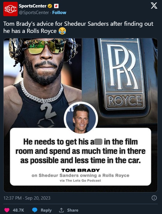 Here's Why Tom Brady Publicly Cursed Out Shedeur Sanders for owning a Rolls Royce