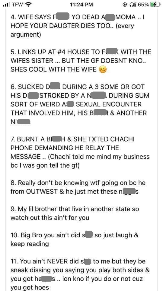 Woman Named Toya Badd Exposing All of Her Husband's Friends One by One in Facebook Thread