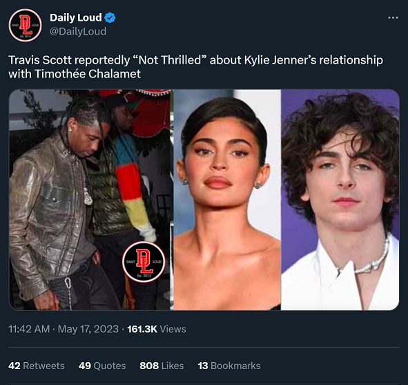 Is Travis Scott Jealous that Kylie Jenner's is Dating Timothée Chalamet?