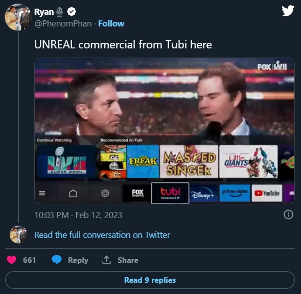 Tubi 'Interface Interruption' Super Bowl LVII Commercial Tricks the Entire World Resulting in Viral Social Media Reactions