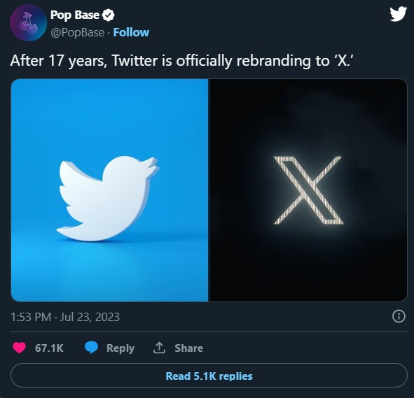 Twitter vs New 'X' Logos Compared Side by Side