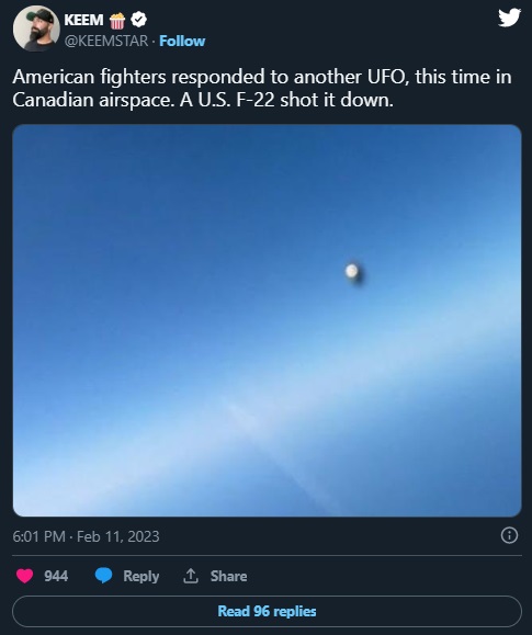 Justin Trudeau Reacts After Videos of Another UFO Shot Down in Canadian Airspace by U.S. F-22 Spark Conspiracy Theories