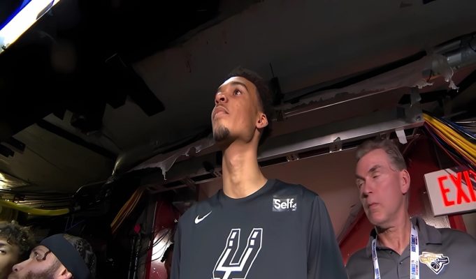 Victor Wembanyama's Head Touching Arena Tunnel Ceiling While Doing Pull-Ups at His Summer League Debut Goes Viral