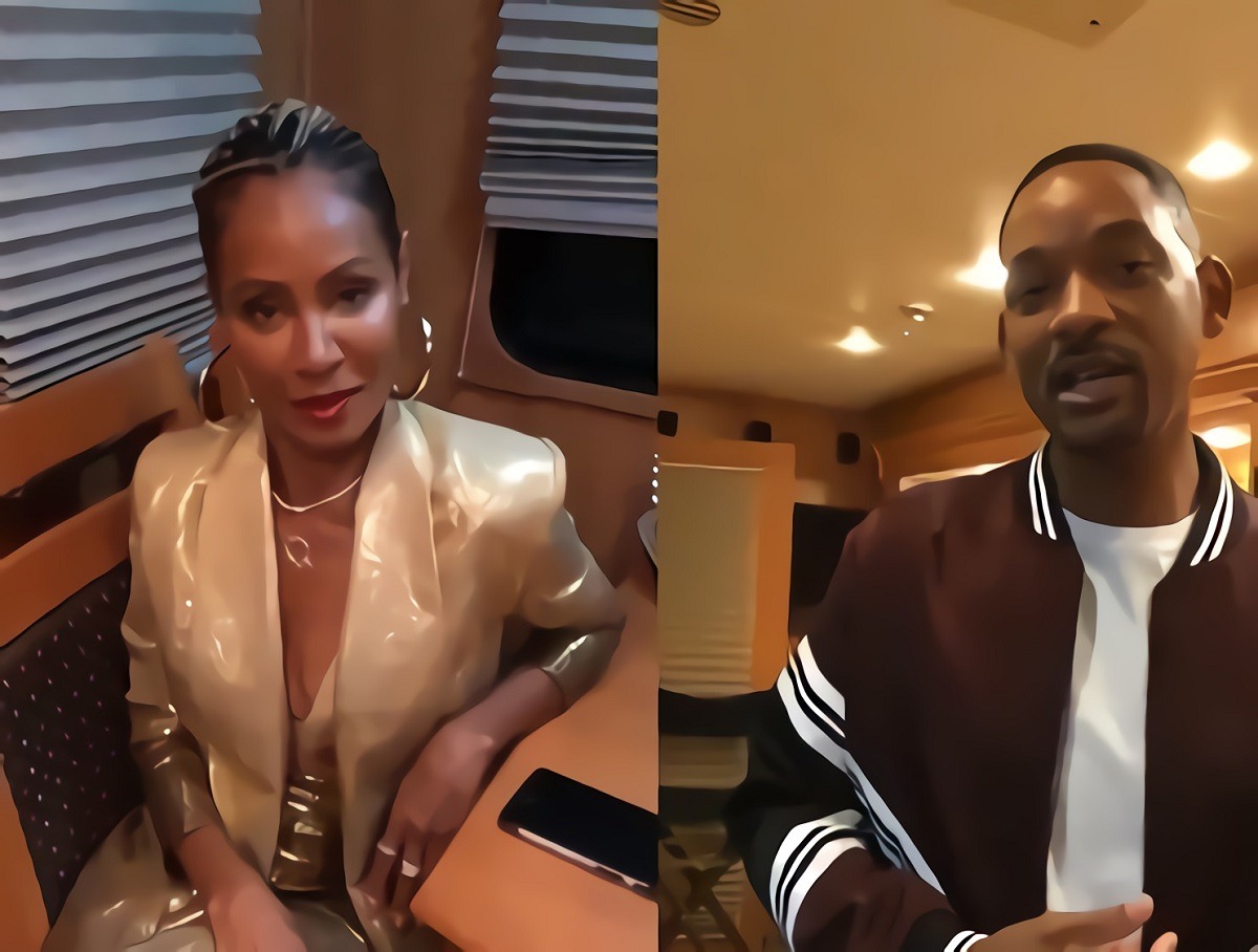 Jada Pinkett Smith reacting to Will Smith slapping Chris Rock at Oscars.