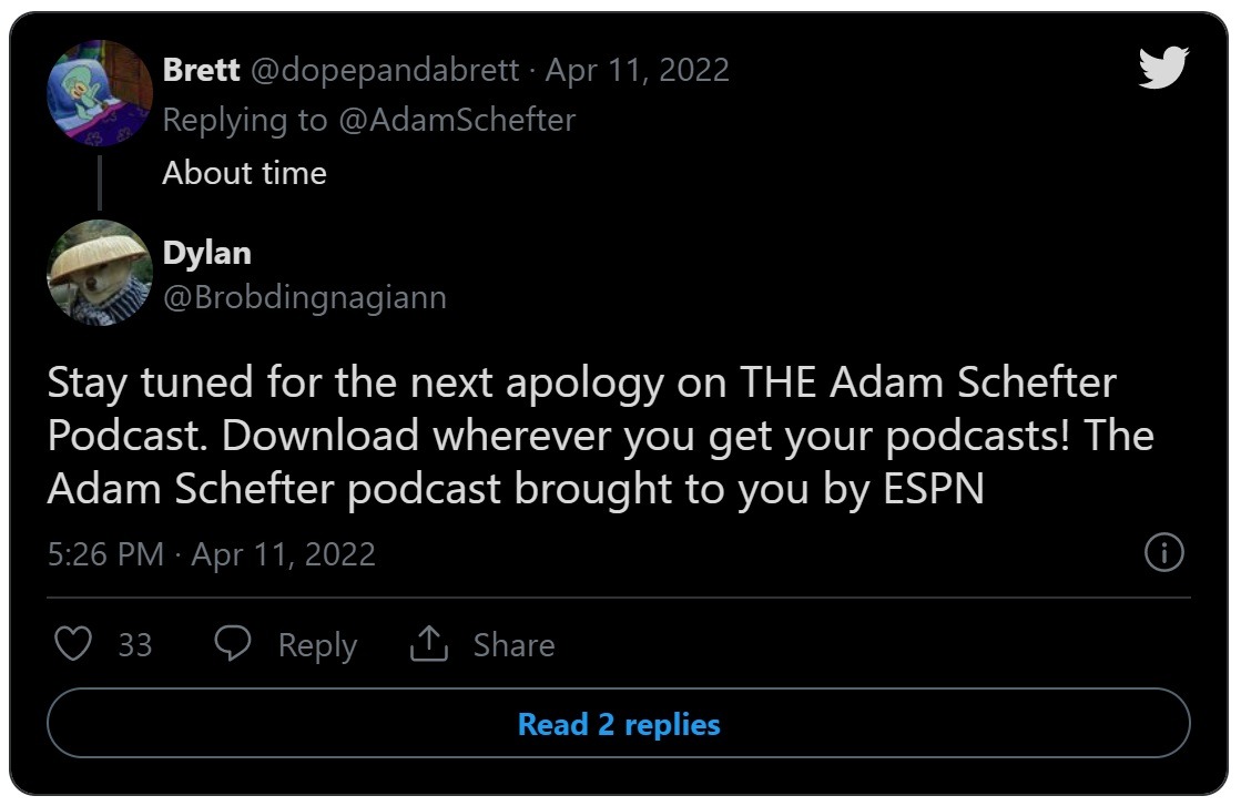 Reaction to Adam Schefter promoting his podcast with Dwayne Haskins death.