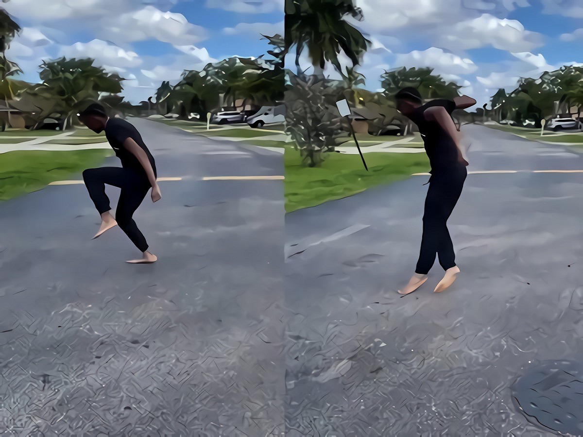 Video of Jubi2Fye Doing Side Way Moonwalk Barefoot on Concrete Goes Viral