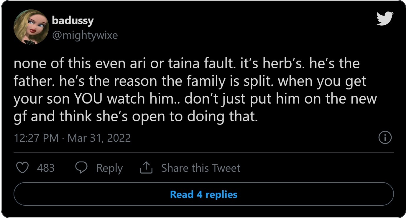 Social media reaction to Taina hitting Ari Fletcher son Yosohn.