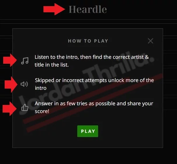 Photo explaining rules of Billie Eilish Heardle game.