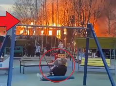Video Shows Russians Watching House Burning in Kotlas Russia While Playing on Pl...