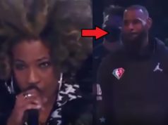 Was Lebron James Trying Not Laugh at Macy Gray Singing National Anthem at NBA Al...