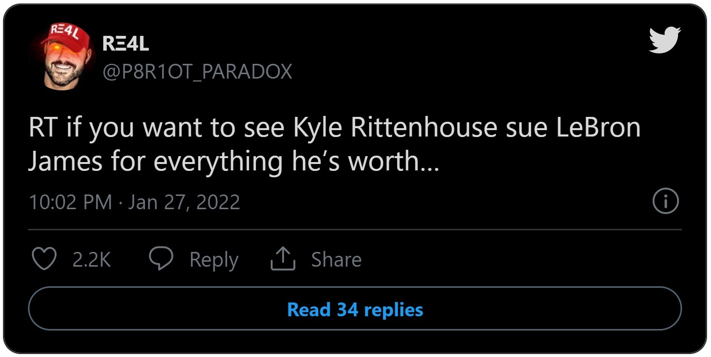 Social Media Reacts to Kyle Rittenhouse Suing Lebron James, Whoopi Goldberg, and CNN with Harsh Words. Will Kyle Rittenhouse Win his Defamation of Character Lawsuit Against Lebron James?