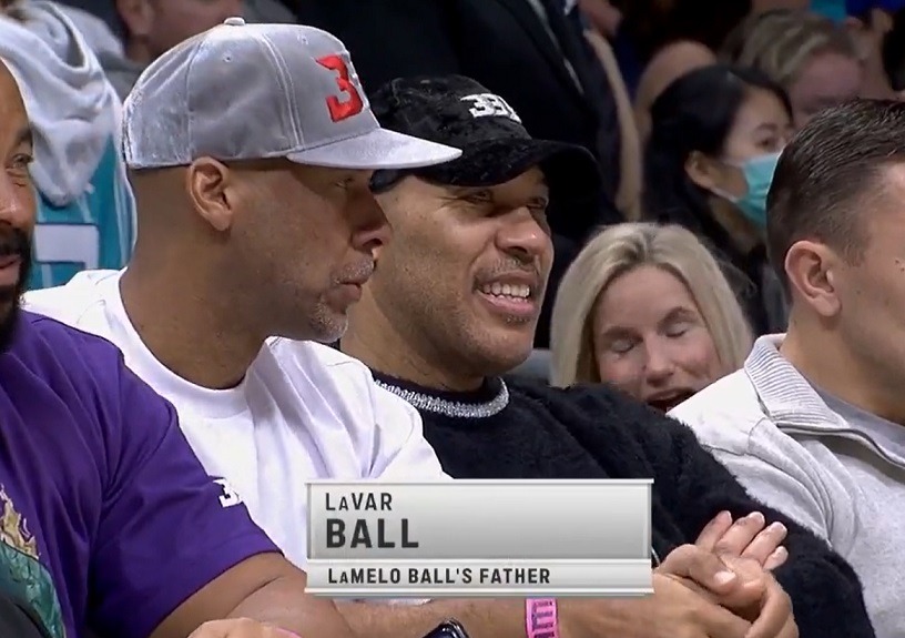 Lavar Ball Watches Kyrie Irving Give DaBaby his Sweaty Jersey After Dropping a 50 Points on LaMelo Ball. Lavar Ball at Nets vs Hornets.