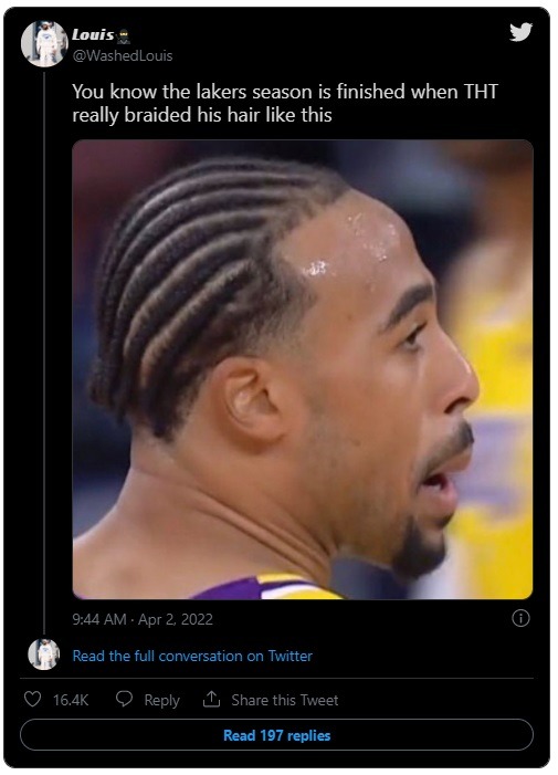 Picture of THT Talen Horton-Tucker's braids.