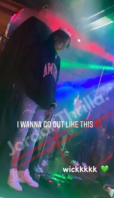 Picture of Rapper Goonew Dead Body Standing Up at Club Funeral