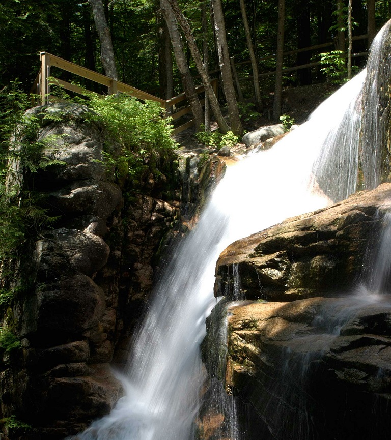 Water Fall in White Mountains National Forest in New Hampshire United States