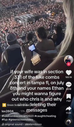 Alleged Cheating Wife Caught at Luke Combs Concert in Section 331 Goes