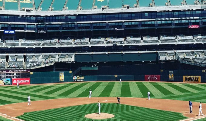Woman Possibly Giving Oral Head to Man in Stands During Oakland A's Empty Arena Game Goes Viral