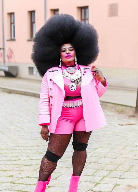 Black woman wearing Barbiecore inspired Barbie Outfit