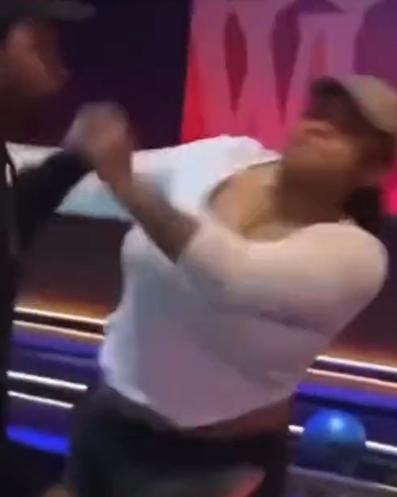 Woman knocked out man with bowling ball then bowled a strike right after
