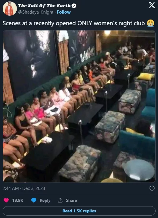 The Alleged Scene from Inside a Recently Opened Women's Only Night Club