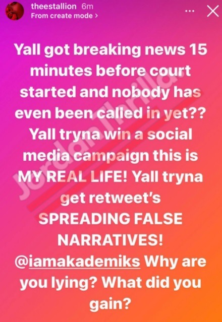 Megan Thee Stallion responding to DJ Akademiks saying Tory Lanez DNA not found on gun in shooting. Details on why people think Tory Lanez is innocent/