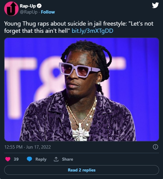 Social Media Believes Young Thug on Suicide Watch is Imminent After Sad Video of Him Looking Sad and Defeated in Court