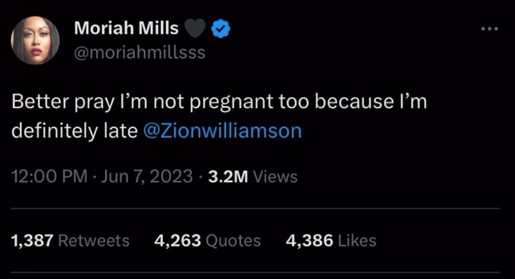 MoveOn Petition to 'Stop Moriah Mills' From Bothering Zion Williamson and His Baby Mama Ahkeema Goes Viral
