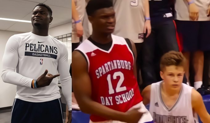 Zion Williamson Meets Bryson Bishop at Pelicans Arena 5 Years After Their Viral High School Matchup